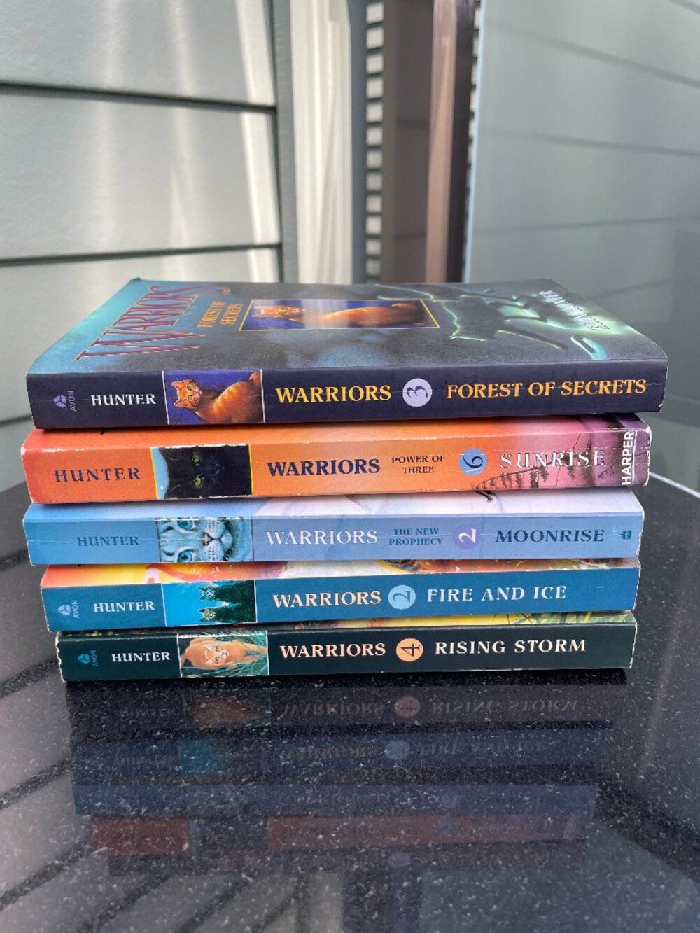 Erin Hunter Warriors 5 Book Lot Fire and Ice Forest of Secrets Rising Storm